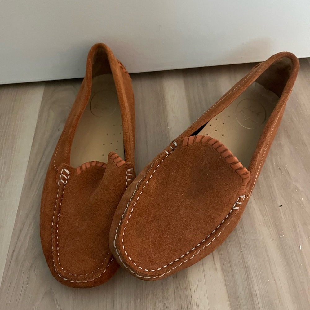 Jack Rogers Orange Suede Loafers